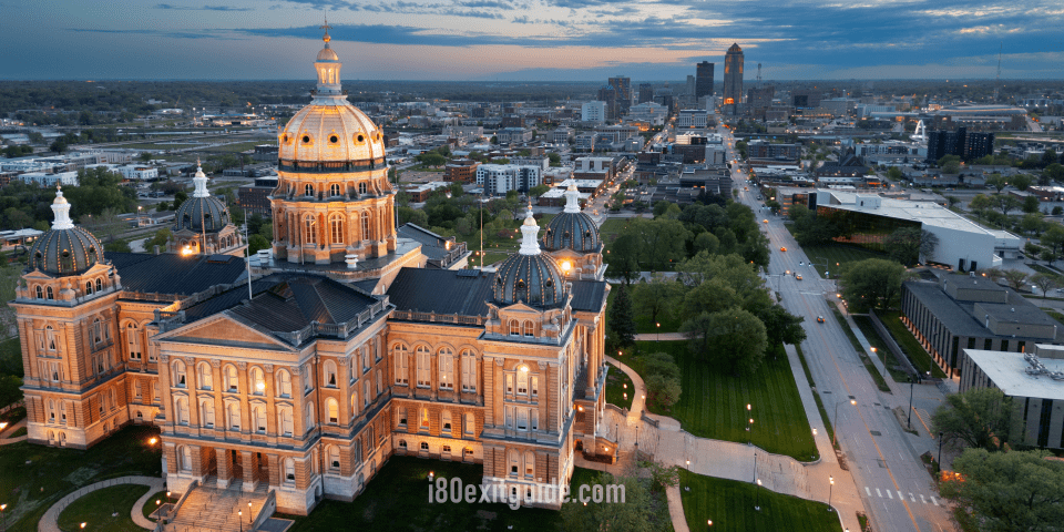 25 Must Stops on an I-80 Coast to Coast Road Trip 10 State Capital, Des Moines, Iowa | I-80 Exit Guide